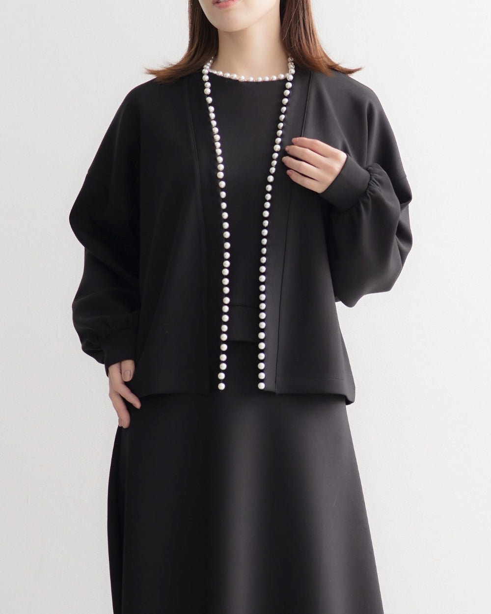 ラインパールカーディガン