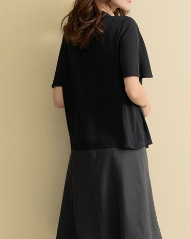 プチハイネックボウタイブラウス