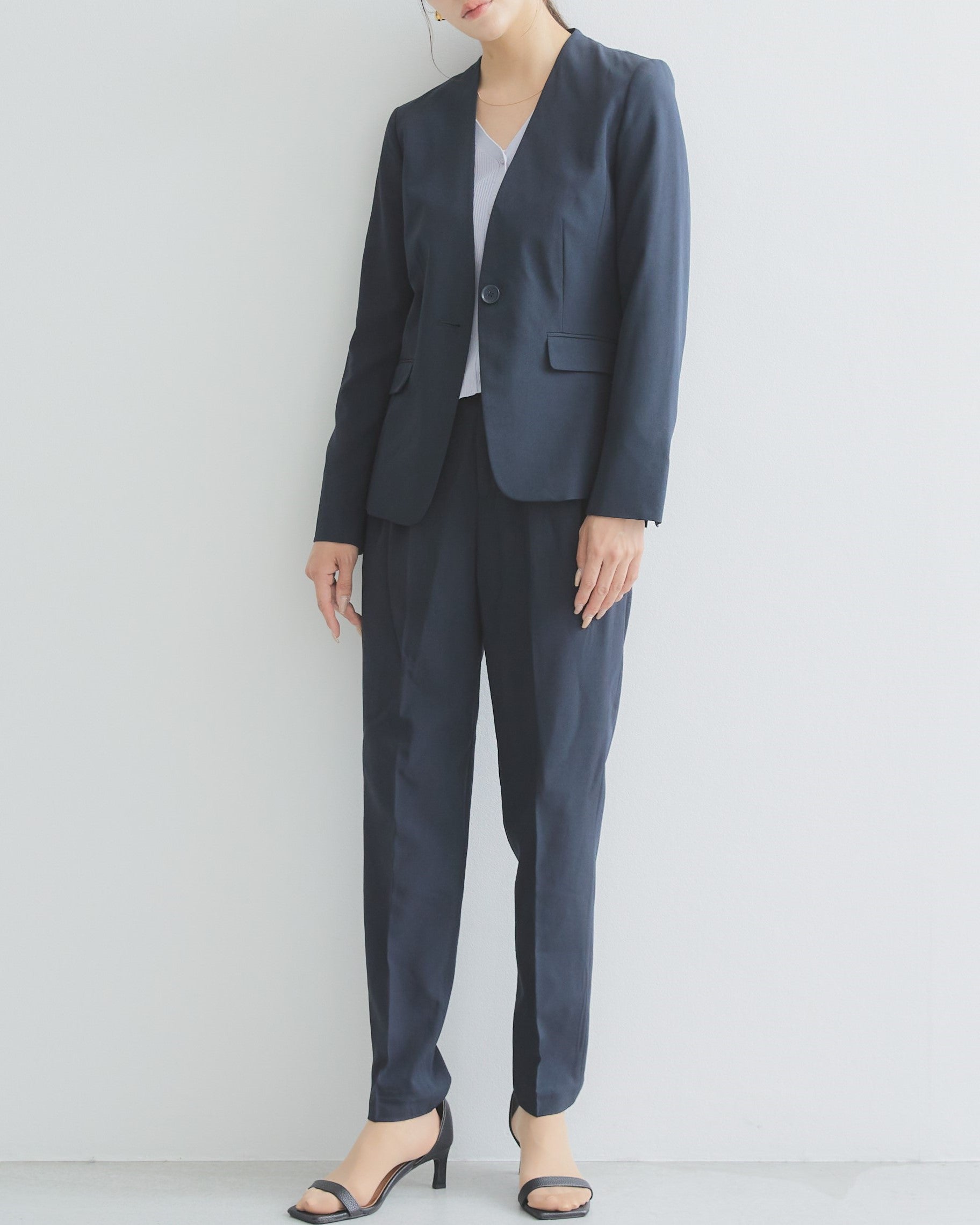 洗える!動ける!2WAYストレッチ単品テーパードパンツ