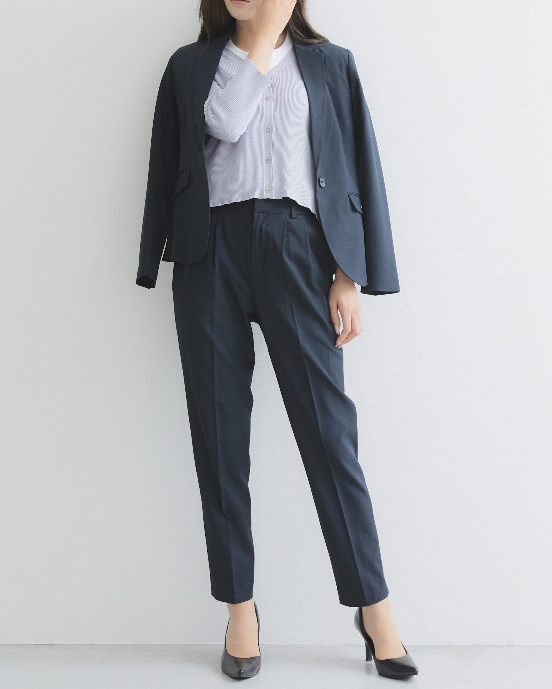 洗える!動ける!2WAYストレッチ単品テーパードパンツ