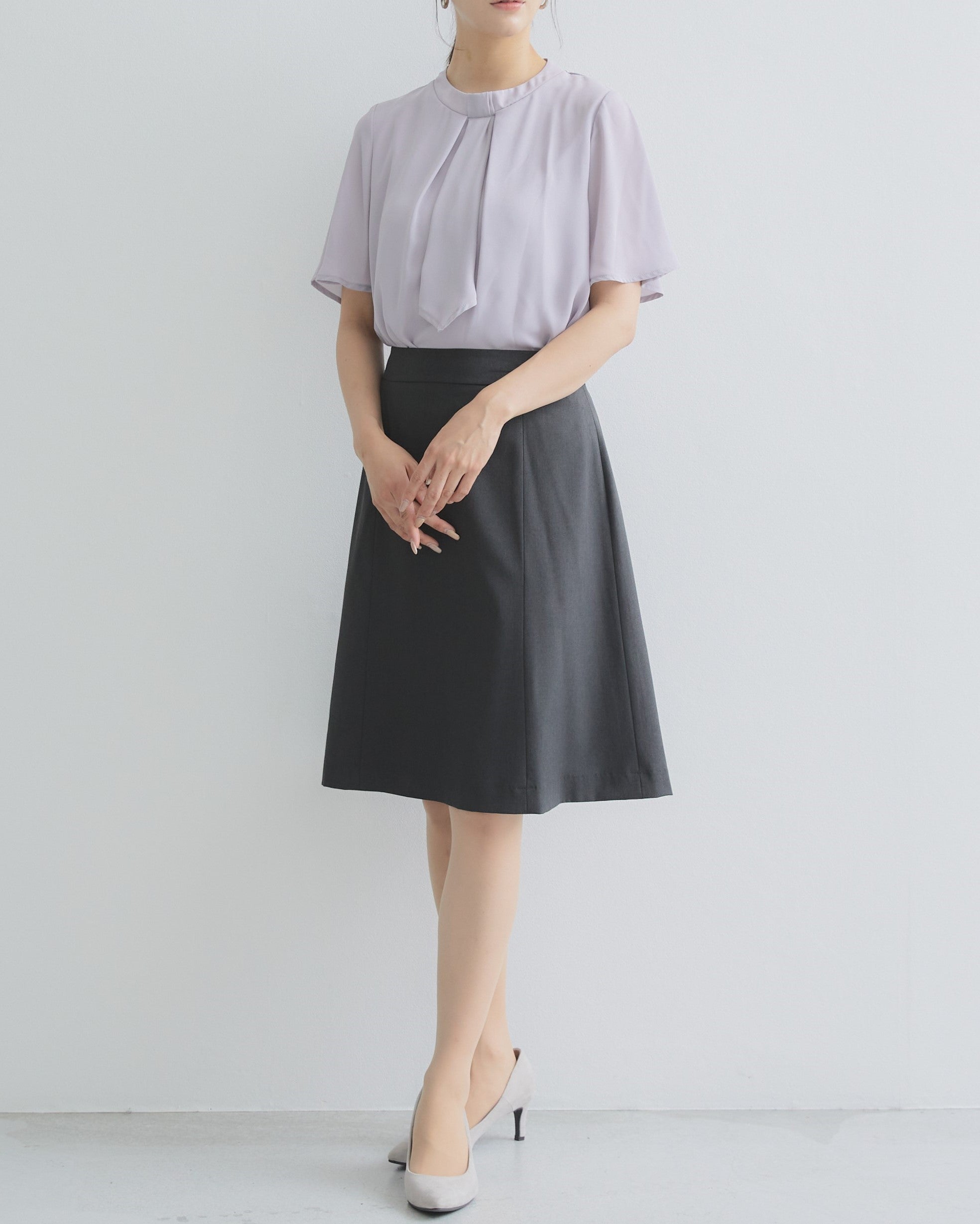 洗える!動ける!2WAYストレッチ単品フレアスカート